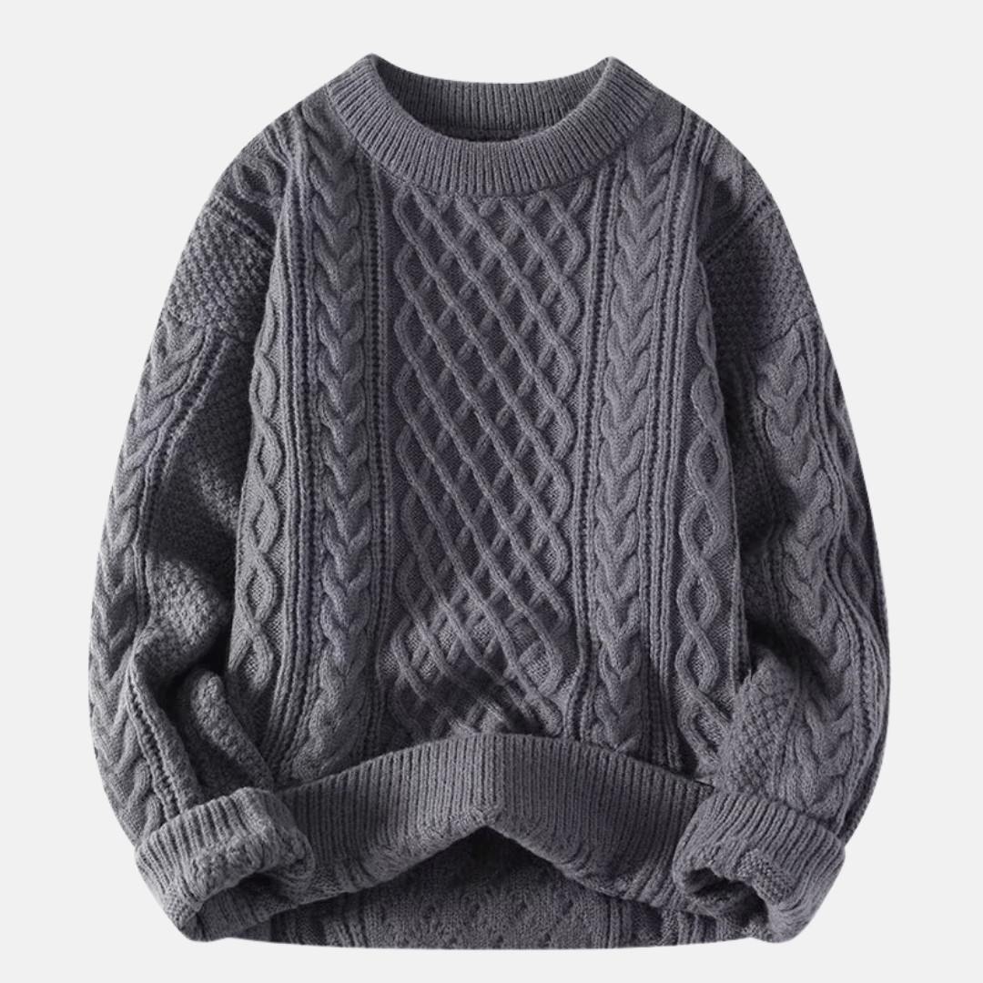 Solid Color Knitted Winter Sweater for Men