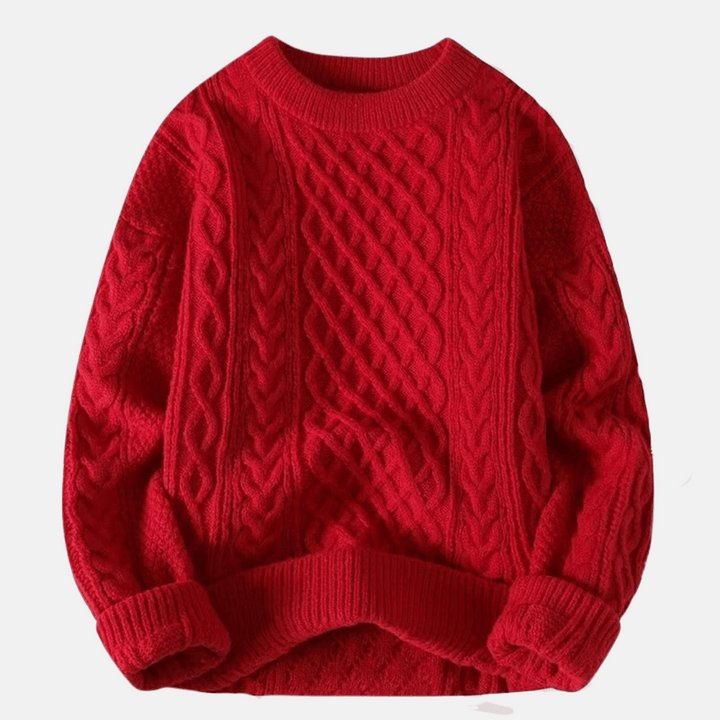 Solid Color Knitted Winter Sweater for Men