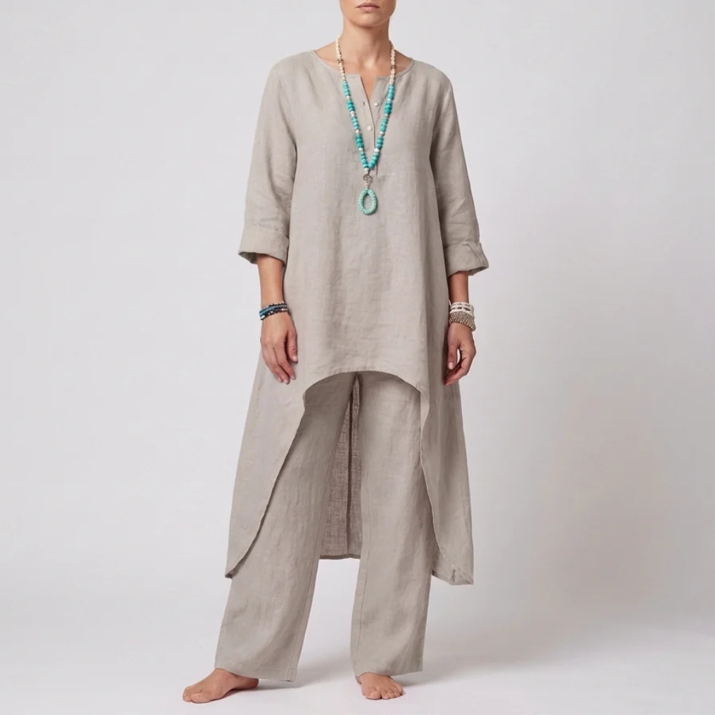 Loose Fit Tunic and Pants Set for Women