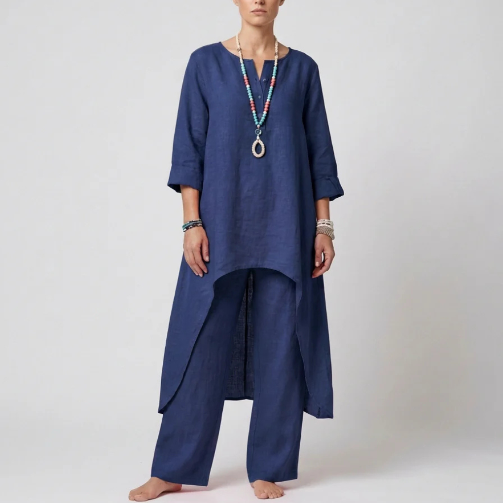 Loose Fit Tunic and Pants Set for Women