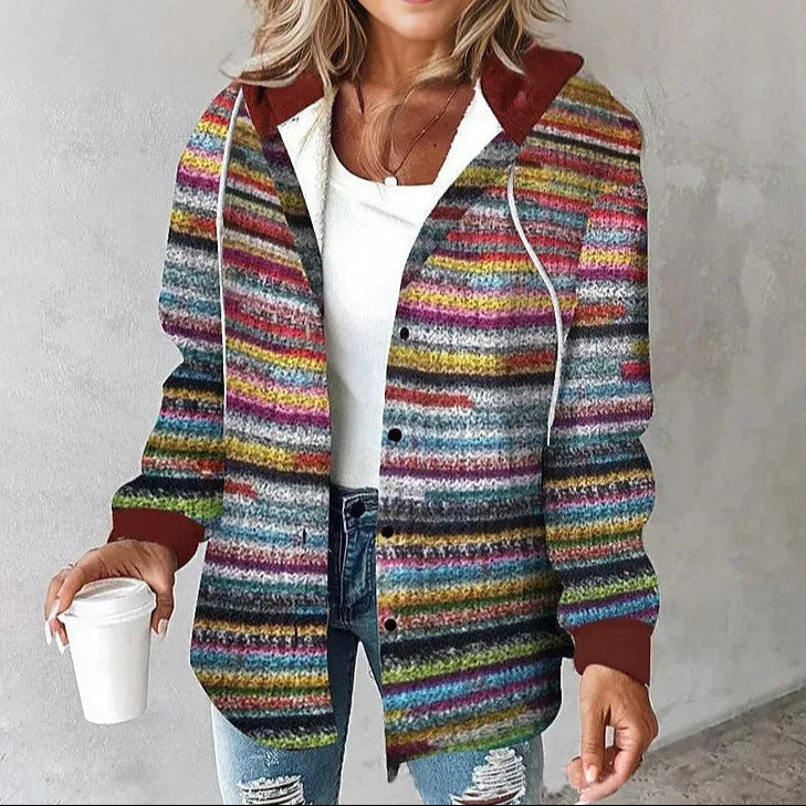 Checked Hooded Jacket for Women