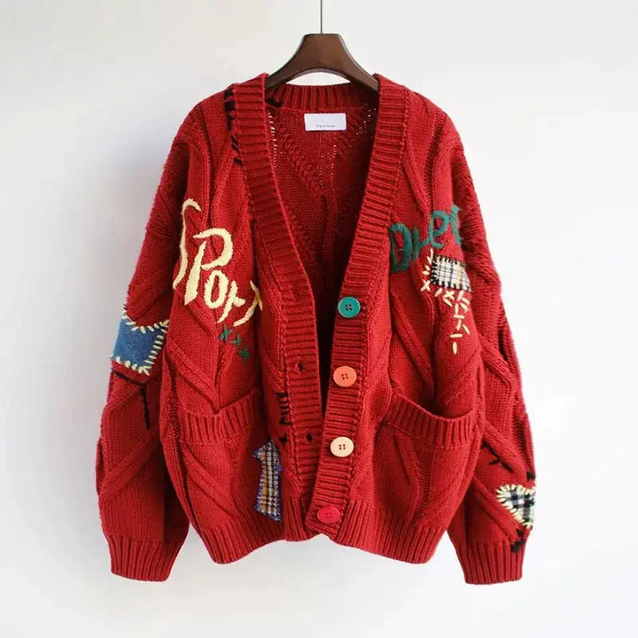 Knitted V-Neck Cardigan for Women
