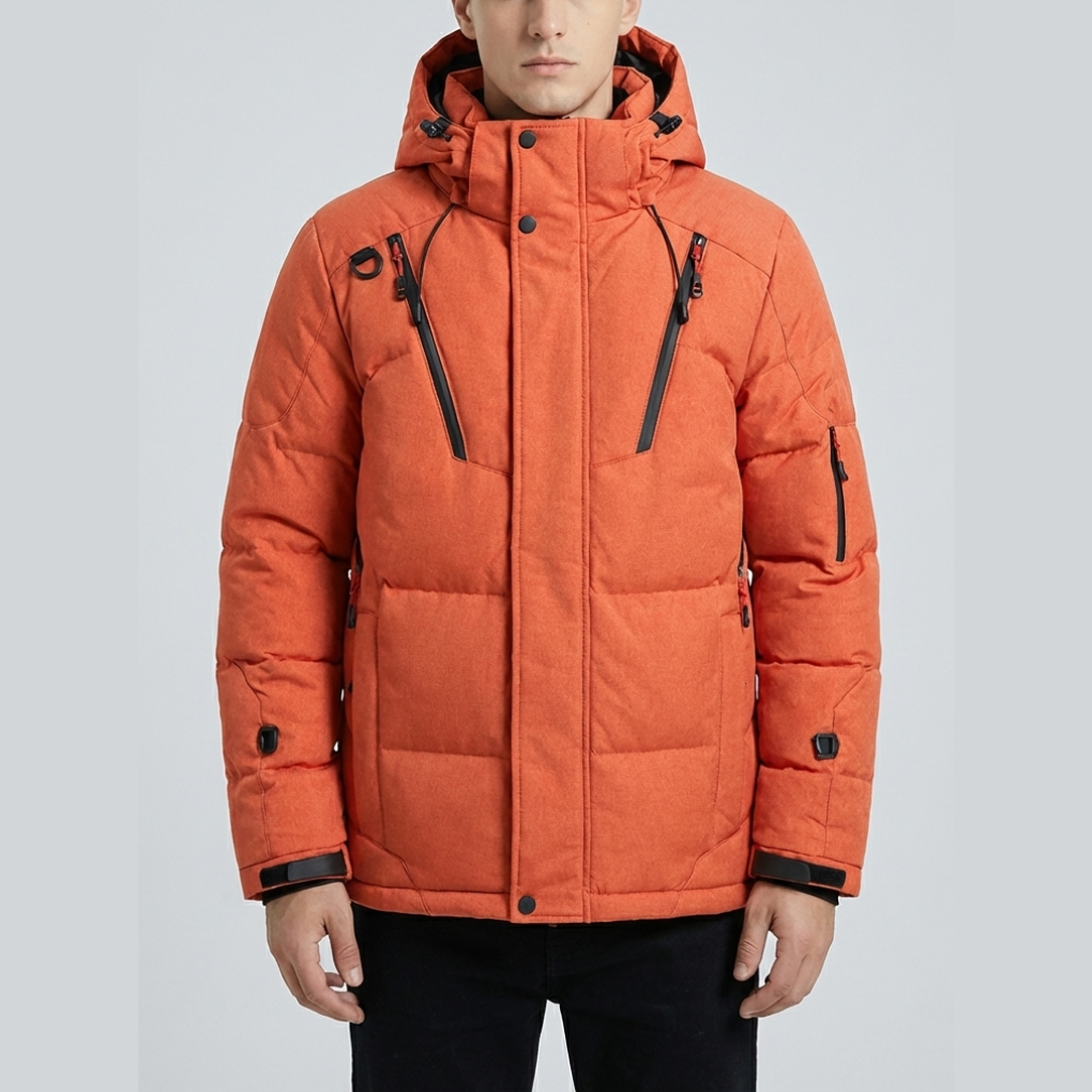 Quilted Hooded Down Jacket For Men
