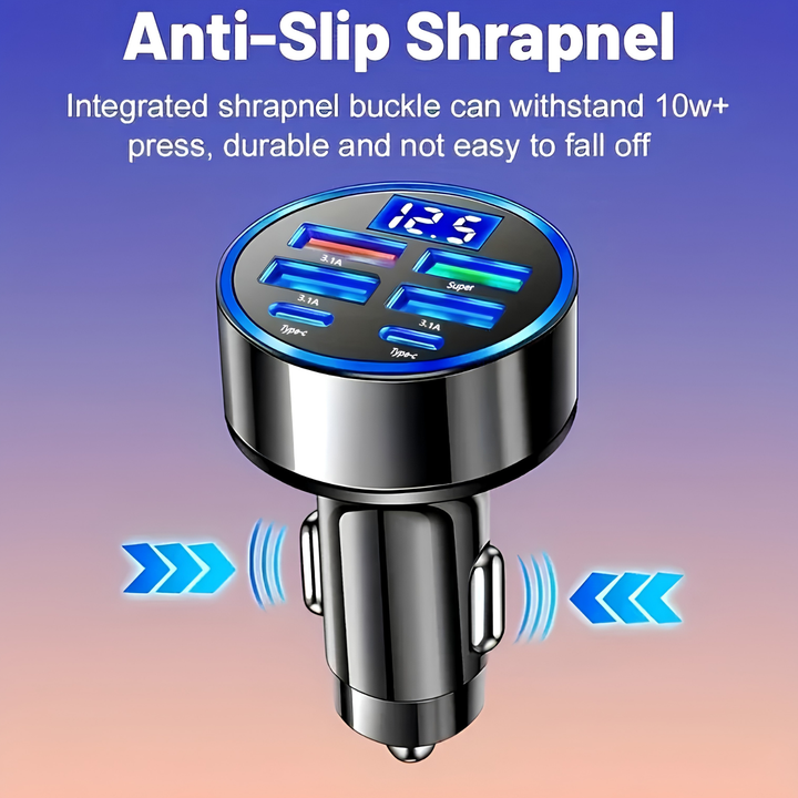 100W Fast Portable Car Charger - Dual USB