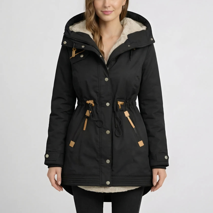Mid-Length Hooded Jacket for Women
