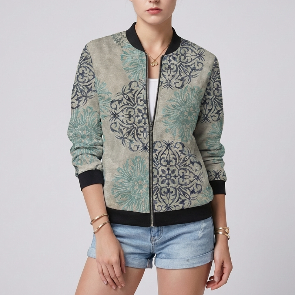 Floral Design with Printed Jacket for Women