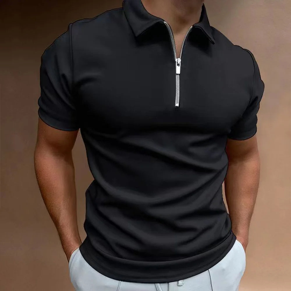 Modern Sophistication - Zip Collar Polo for Men