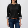 Casuvia - 3/4 Sleeve Crew Neck Top