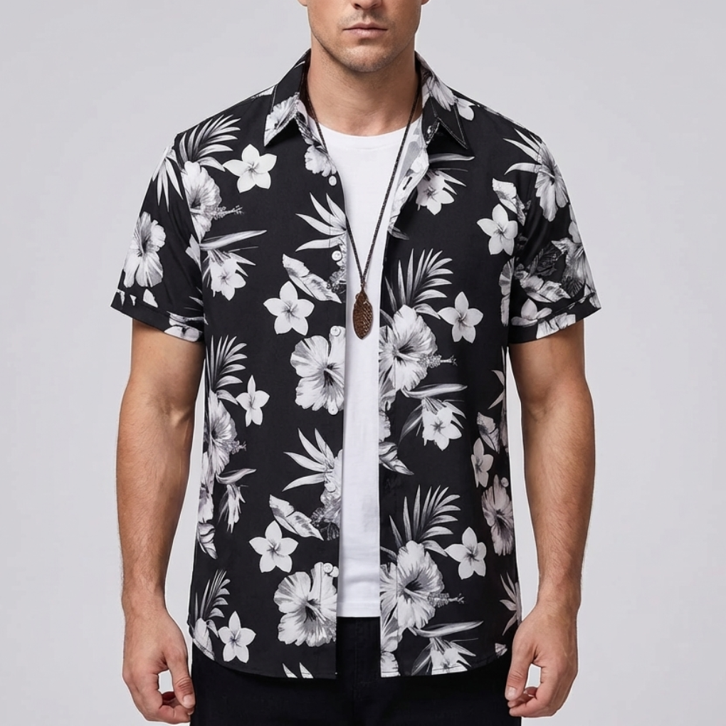 3D Flower Print Hawaiian Shirt for Men