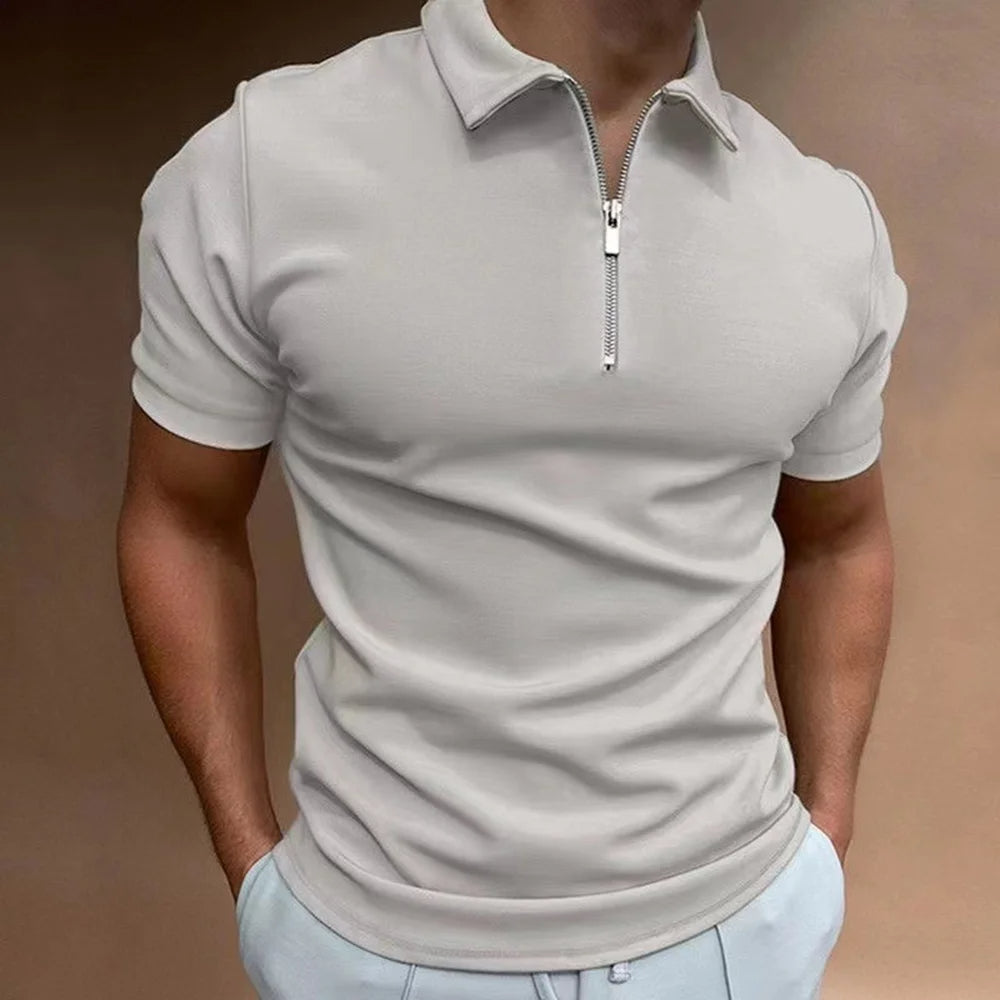 Modern Sophistication - Zip Collar Polo for Men