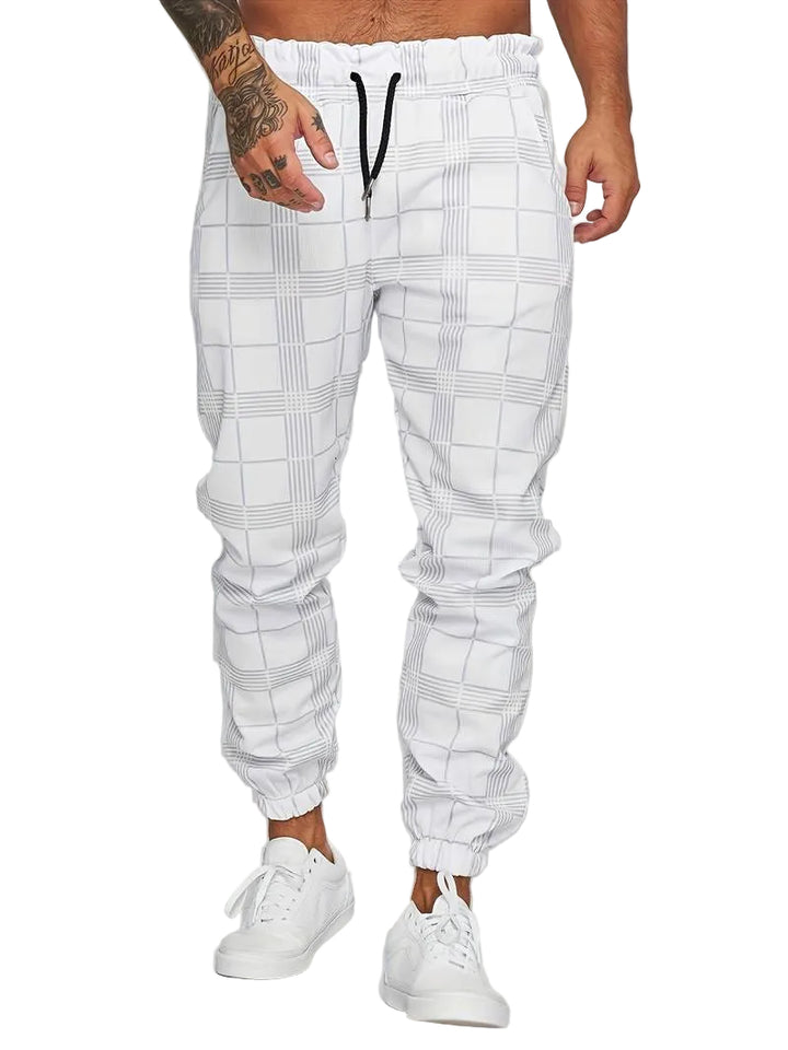 Checkered Slim Fit Joggers for Men