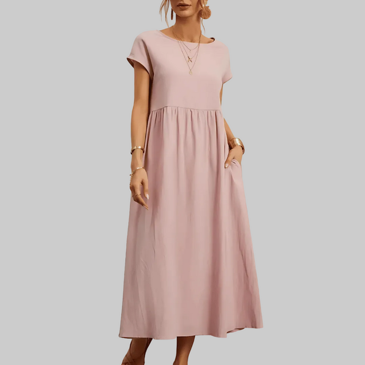 Women’s Vintage Cotton Linen Maxi Dress