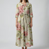 Women's Vintage Floral Print Midi Dress