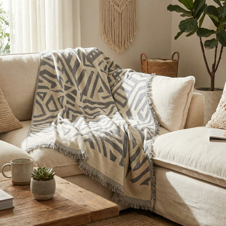 Bohovra - Bohemian Geometric Pattern Sofa Throw