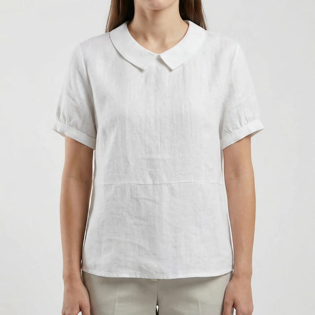 Brezali - Relaxed Fit Short Sleeve Blouse