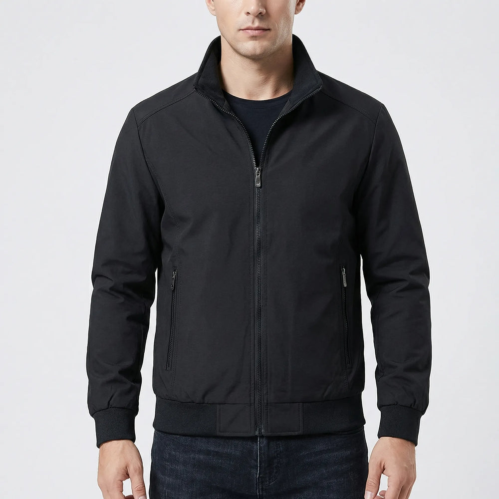 Brezzon - Stand Collar Windbreaker Jacket For Men