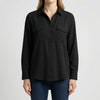 Relaxed-Fit Long-Sleeve Button-Up Blouse