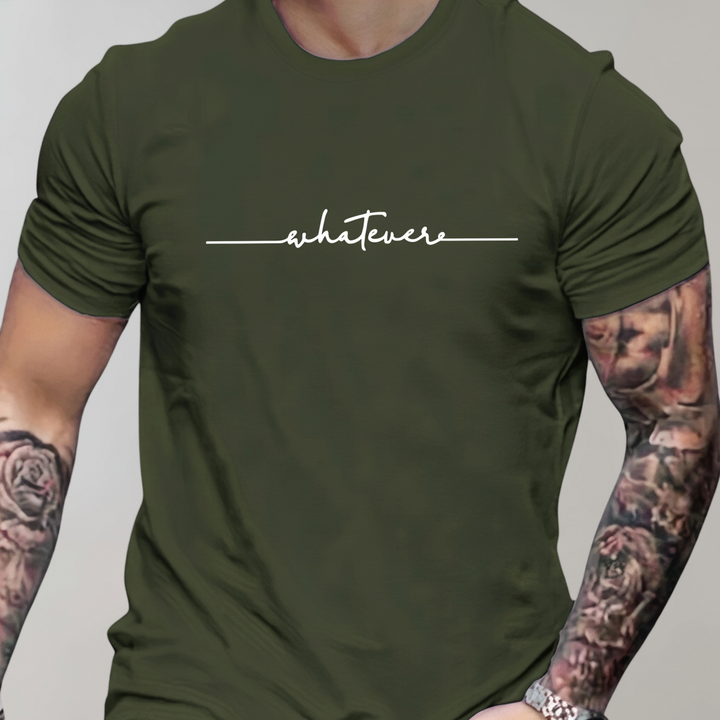 Crew Neck and Minimalist Print Shirt for Men