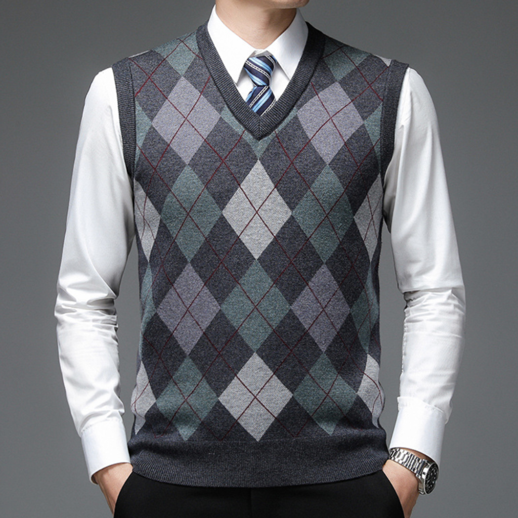 Sleeveless V-Neck Sweater for Men
