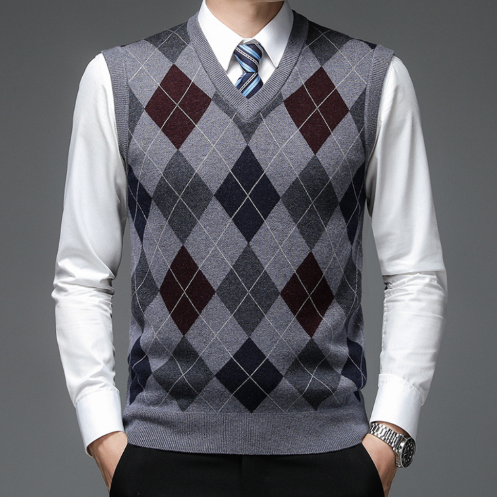 Sleeveless V-Neck Sweater for Men