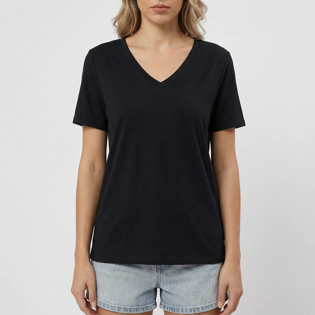 Casuvee - V-Neck Short Sleeve Casual Tee