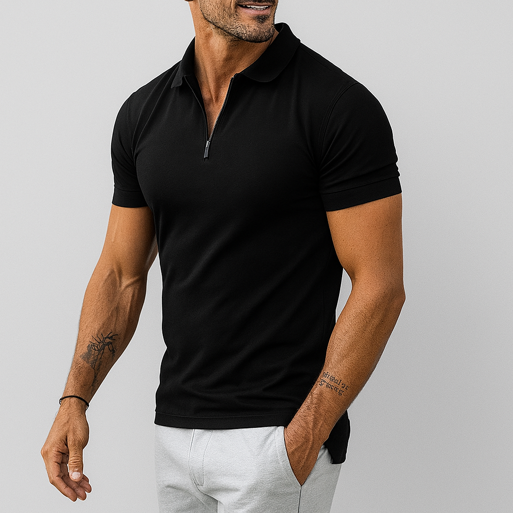 T-Shirt with Half Zip Polo for Men