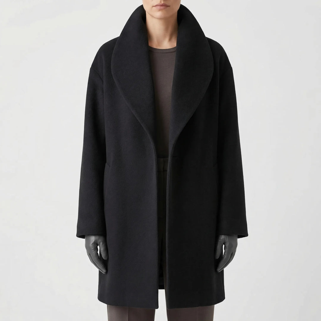 Clairette - Wide-Collar Hip-Length Women's Jacket