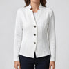 Structured Lapel Button-Front Blazer for Women