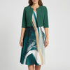 Abstract Print Midi-Length Dress