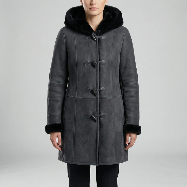 Colvara - Hooded Toggle-Closure Mid-Length Coat