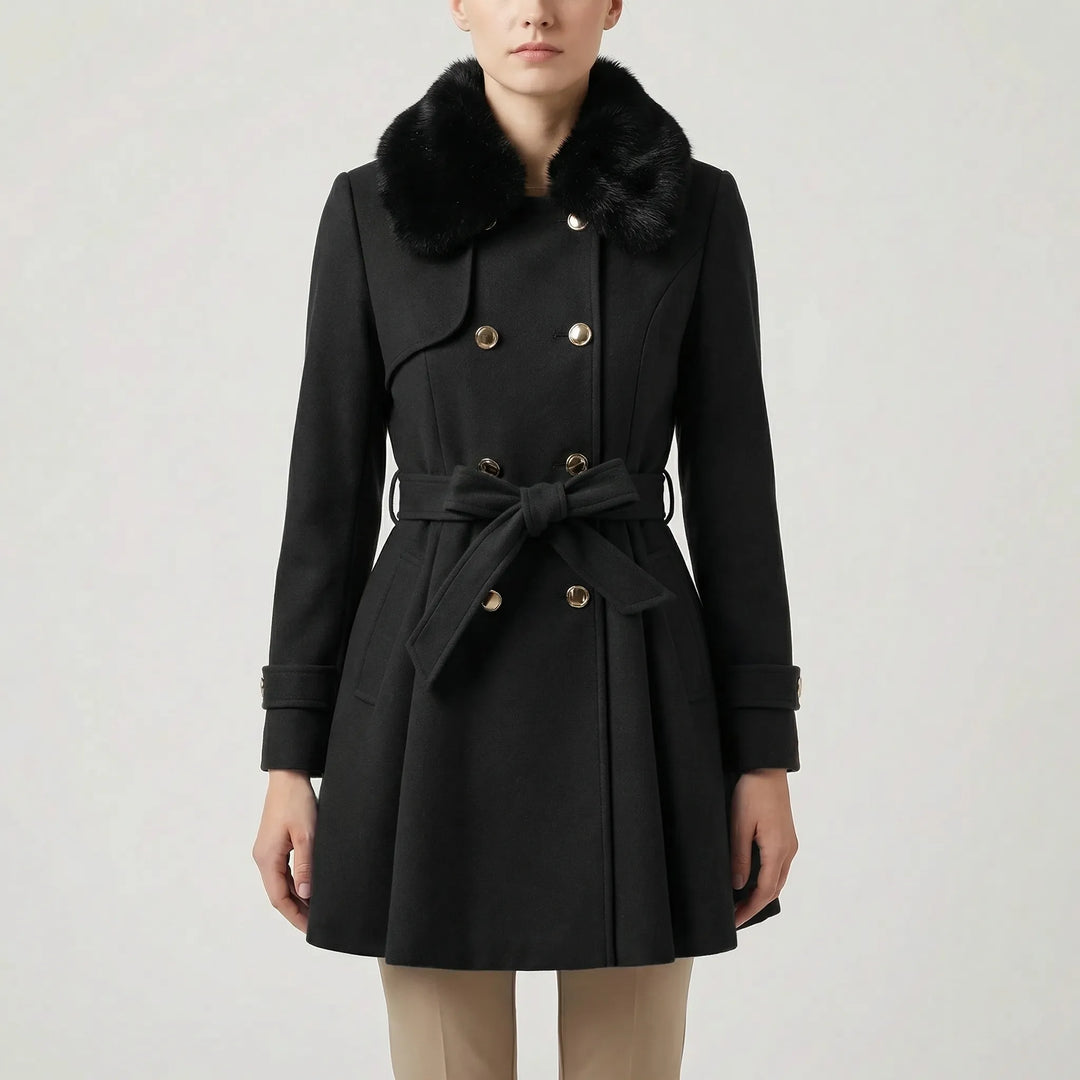 Crestwyn - Double-Breasted Belted Winter Coat