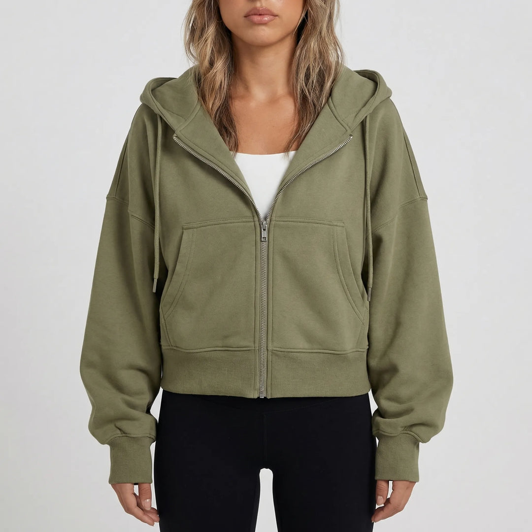Croplyx - Cropped Zip-Up Hoodie For Women