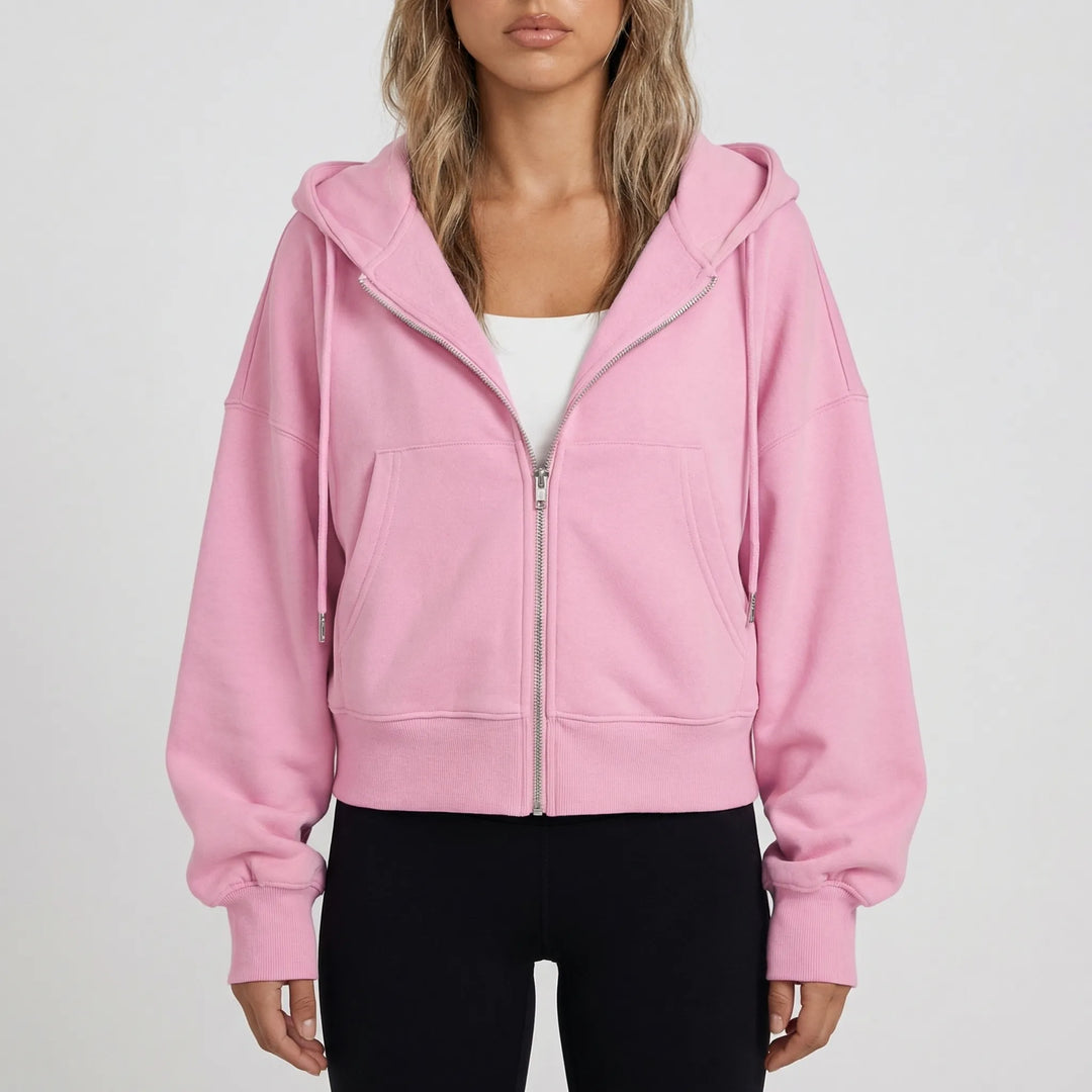 Croplyx - Cropped Zip-Up Hoodie For Women