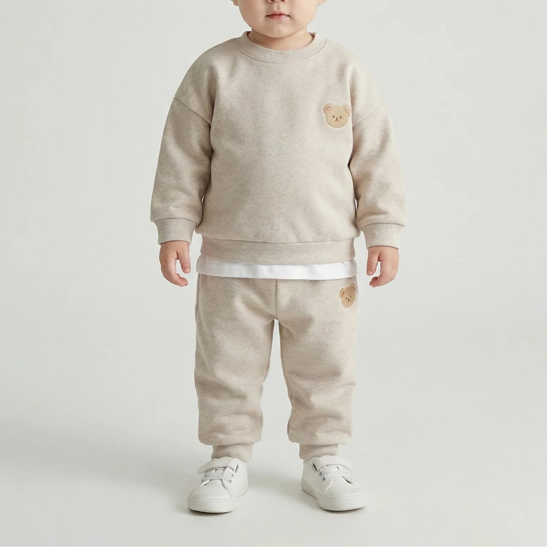 Cublyn - Bear Patch Toddler Sweatshirt Set