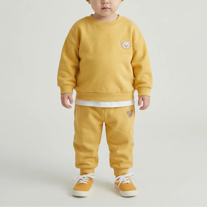 Cublyn - Bear Patch Toddler Sweatshirt Set