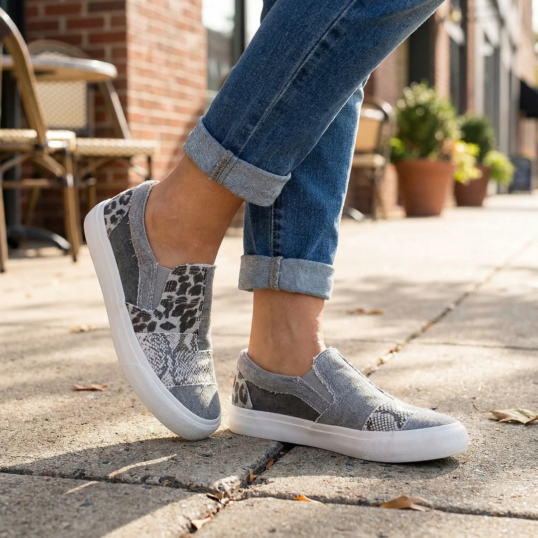 Denvra - Patchwork Denim Slip-On Loafer