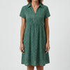 Button-Front Midi Shirt Dress