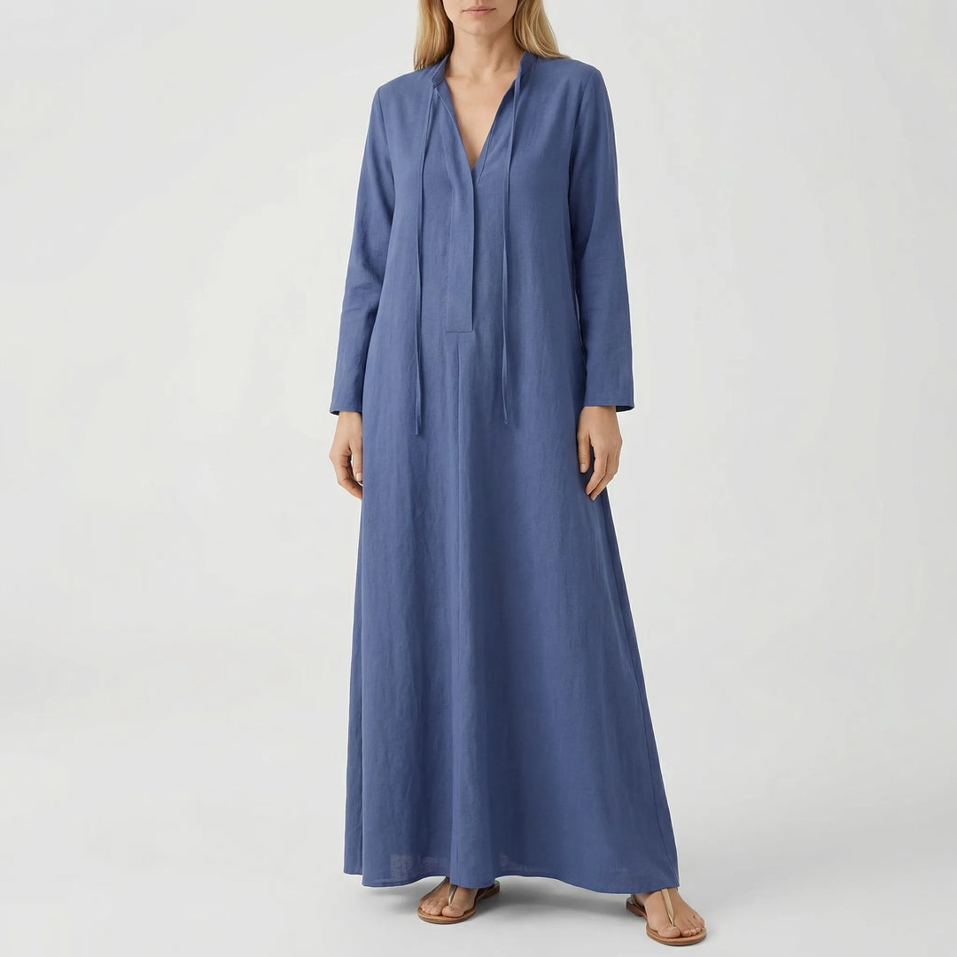 Dravilex - Floor-Length V-Neck Maxi Dress