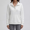 Stand Neck Button Pullover Sweatshirt