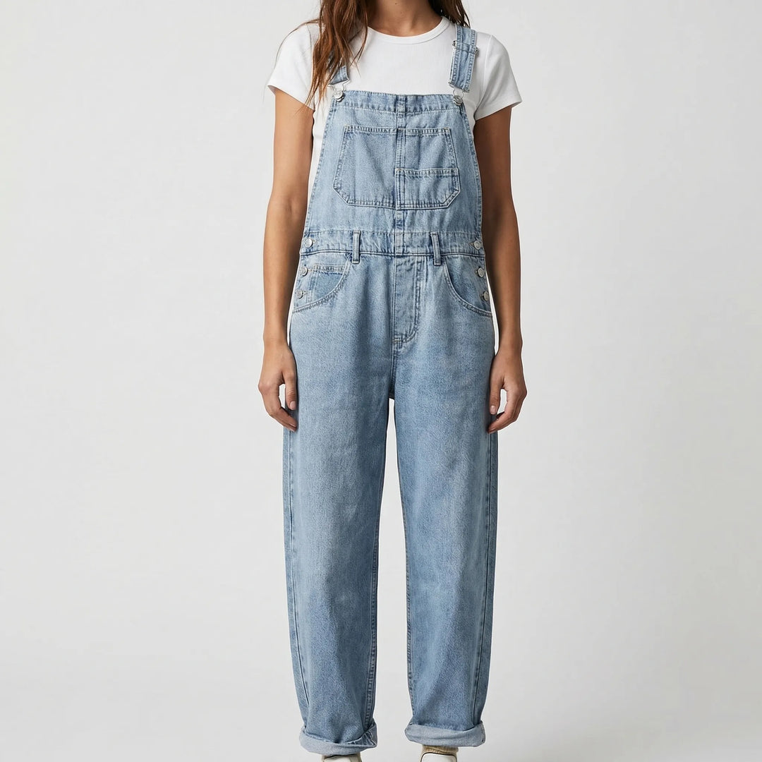 Dunaway - Relaxed Fit Denim Bib Overalls