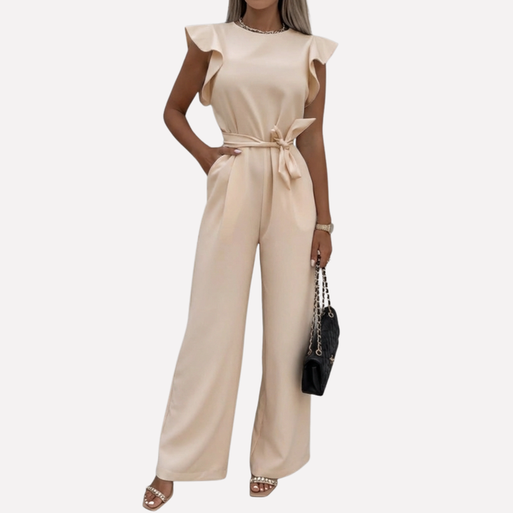 Elegant Jumpsuit with Flutter Sleeves