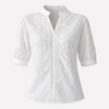 Summer White Blouse with Embroidery for Women