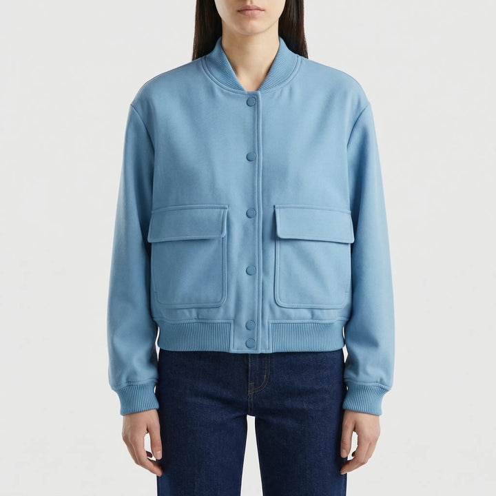 Faunelle - Cropped Women's Casual Bomber Jacket