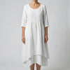 Relaxed Waist-Seam Midi Dress for Women
