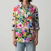 Long-Sleeve Floral Button-Front Blouse