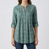 Long-Sleeve Floral Button-Down Blouse