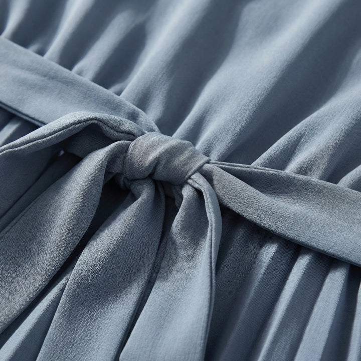 Florvene - Short-Sleeve Pleated Midi Dress