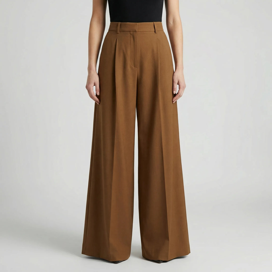 Flowana - High-Waist Flared Wide-Leg Trousers