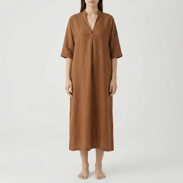 Flownix - V-Neck Relaxed Maxi Dress