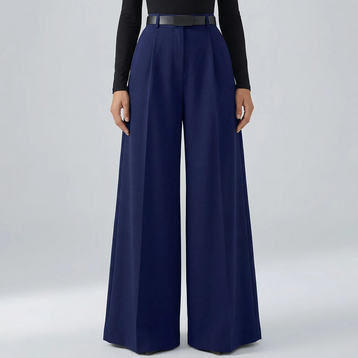 Flowvia - High-Waist Wide-Leg Full-Length Pants